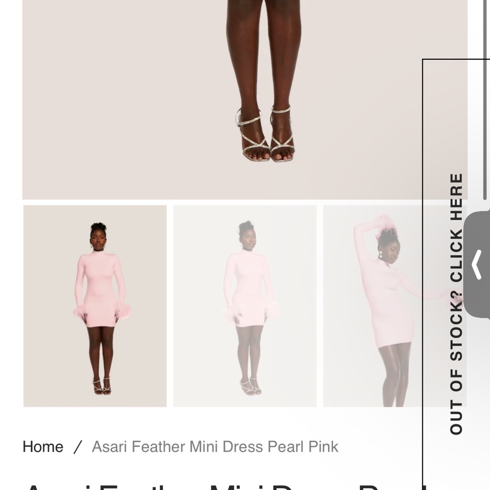 Asante Feather Mini Dress in  Baby Pink